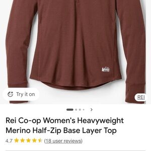 REI Women's Heavyweight Merino Half-Zip Top - Brown